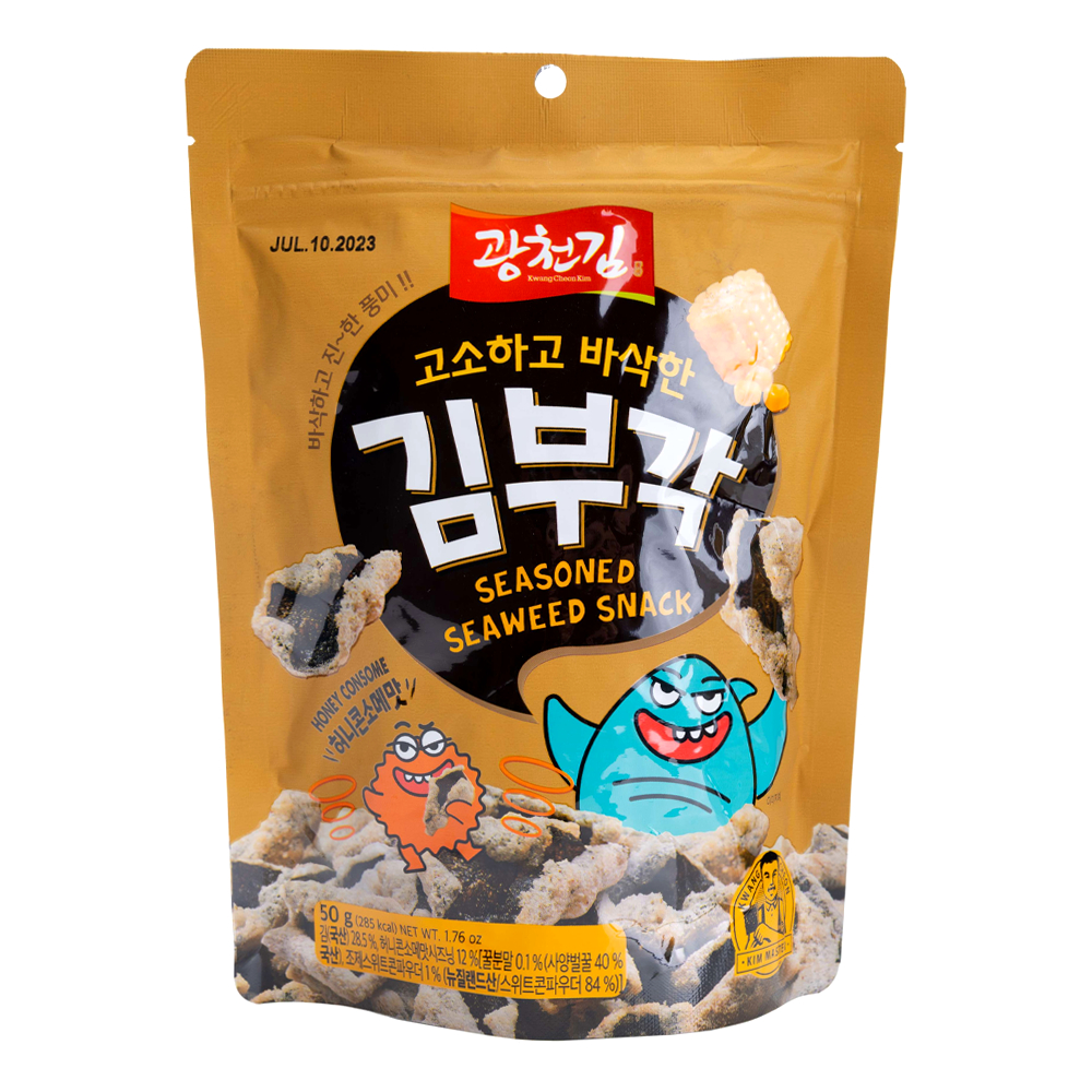 Seasoned Seaweed Snack Honey Consome Corn Kwang Cheon Kim Korean Crispy Snack 50g