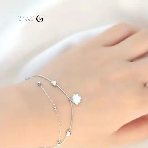 Glamor  SMALL SHELL สร้อยข้อมือเงินสเตอร์ลิง925 สินค้าใหม่ สร้อยข้อมือจี้เปลือกหอย กำไลข้อมือเงิน925 สไตล์ใหม่สุดเก๋