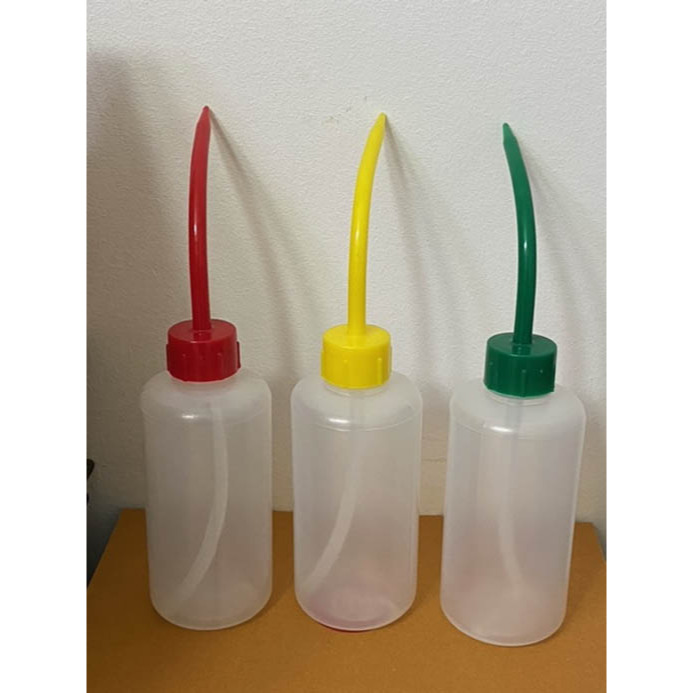 Wash Bottle ขวดฉีดน้ำกลั่น ก้านสีเขียว สีแดง สีเหลือง 250ML 500ML 1000MLของไทย มีสเกลที่ขวด