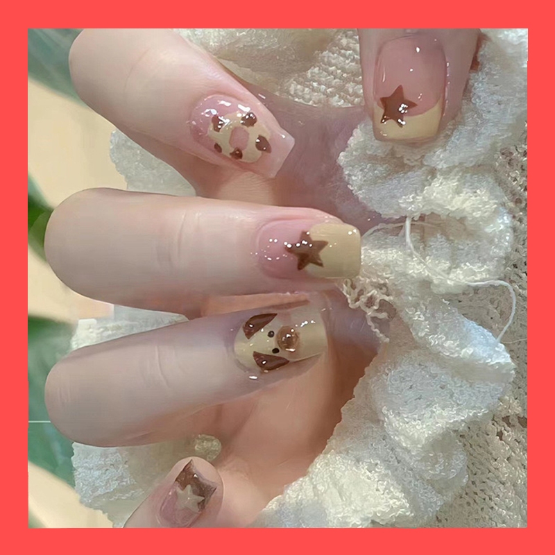[R522]เล็บปลอมสำเร็จรูป เล็บปลอมยาว กันน้ำ ทำเล็บแฟชั่น หลากหลายสไตล์ กล่องละ 24 ชิ้น
