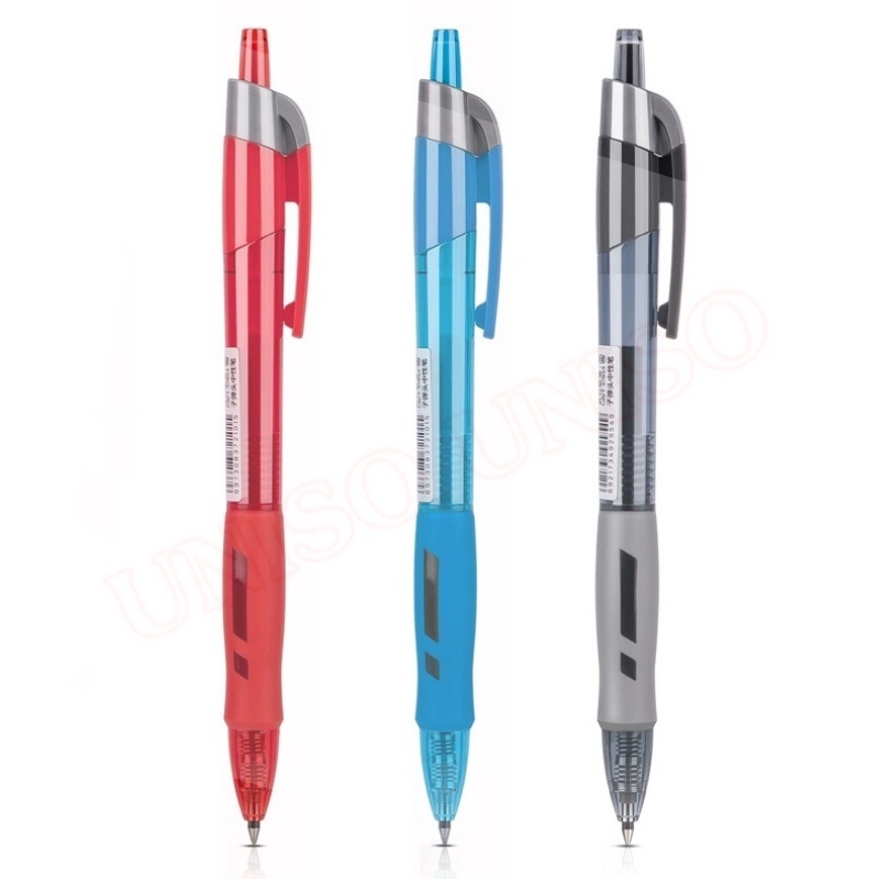 Deli ปากกาเจล รุ่นS08 แบบกด 0.5mm มี 3สี ให้เลือก มีไส้เปลี่ยน ด้ามจับหุ้มยาง หมึกเจลคุณภาพดี #ปากกา #school #office#pen