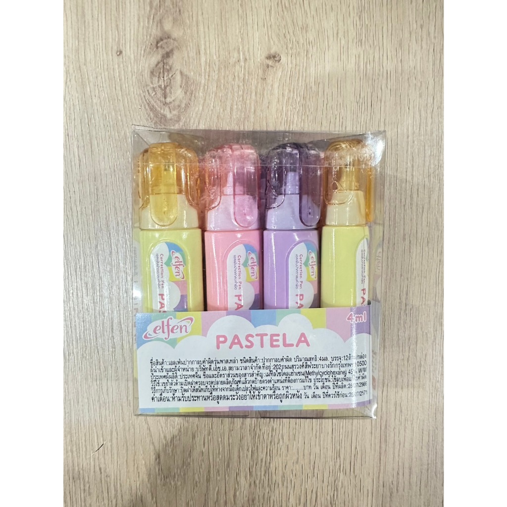 Elfen ปากกาลบคำผิด รุ่น PASTELA 4ml. (1x12 ด้าม)