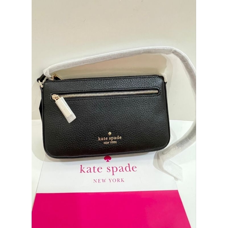 พร้อมส่ง🔥SALE 🔥ถูกเหมือนเป๋าตังค์ New Kate Spade Leila Convertible Wristlet สีดำ สวยคลาสสิค สะพายได้ทุกโอกาส