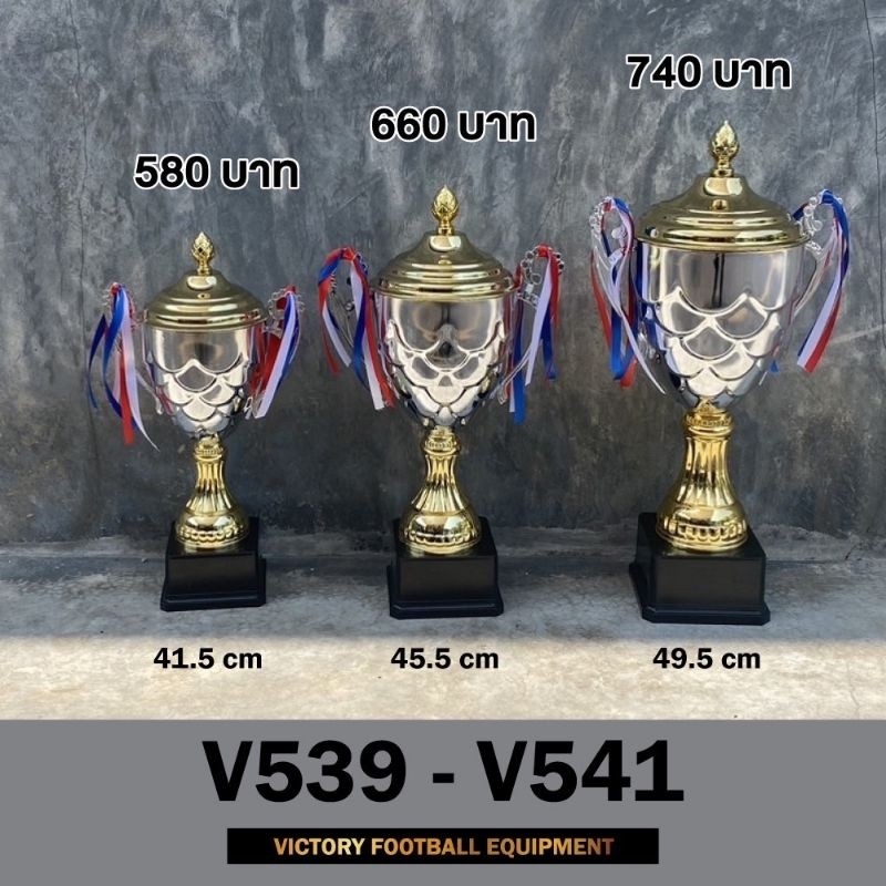 ถ้วยรางวัล victory V539-541 ถ้วยโลหะเคลือบสีเงางาม