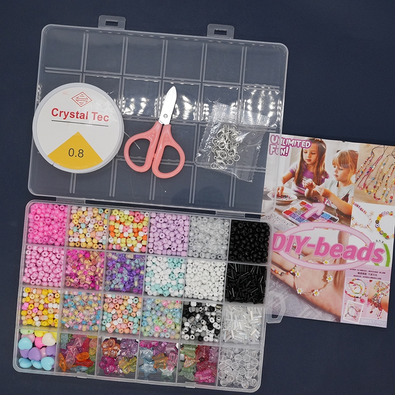 24 ช่อง กล่องลูกปัดเม็ดทราย DIY พร้อมอุปกรณ์ครบเซ็ต (ส่งจากไทย)