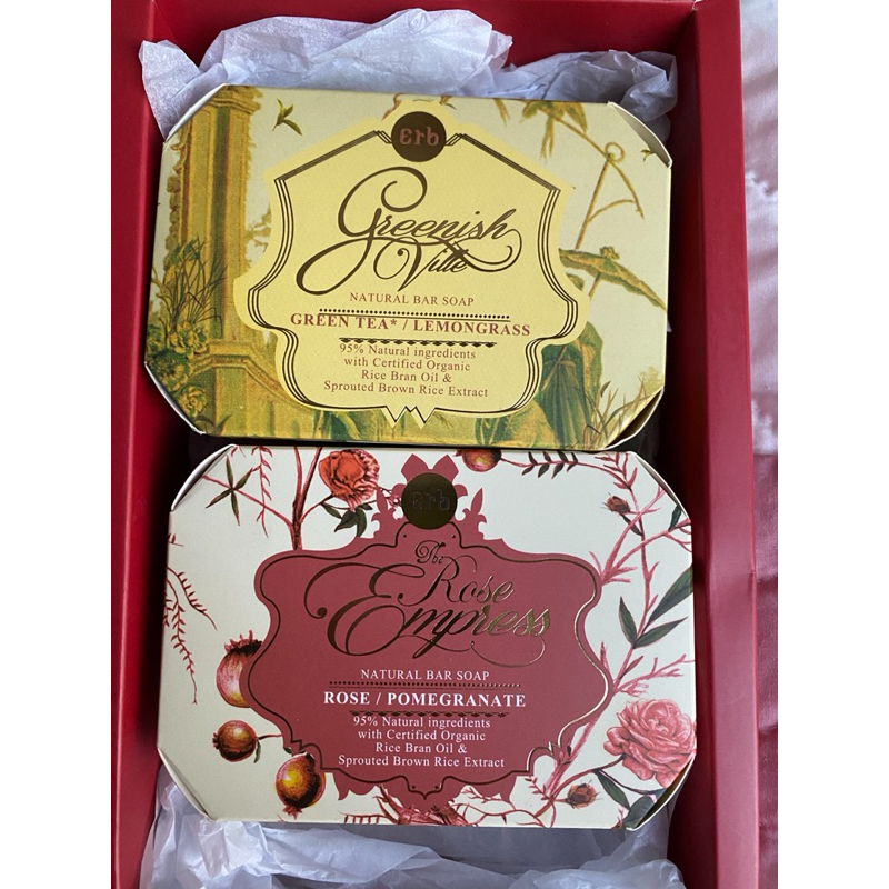 สบู่ ธรรมชาติ Erb กลิ่น rose/pomegranate และ greentea/lemongrass