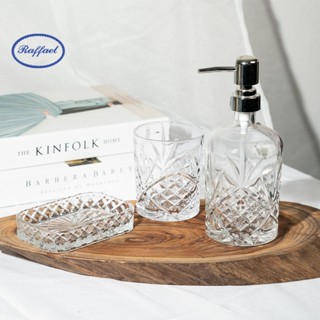 ขวดแก้วกดสบู่ ลายสับปะรด หัวปั๊มสีเงิน ใส่ครีมอาบน้ำ แชมพู