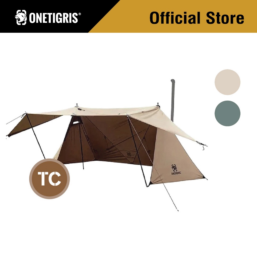 Onetigris เต็นท์ รุ่น T/C ROC SHIELD Bushcraft Tent เต็นท์กำบัง Shelter เต็นท์บุชคราฟ เต็นท์แคมป์ปิ้ง ผ้า TC