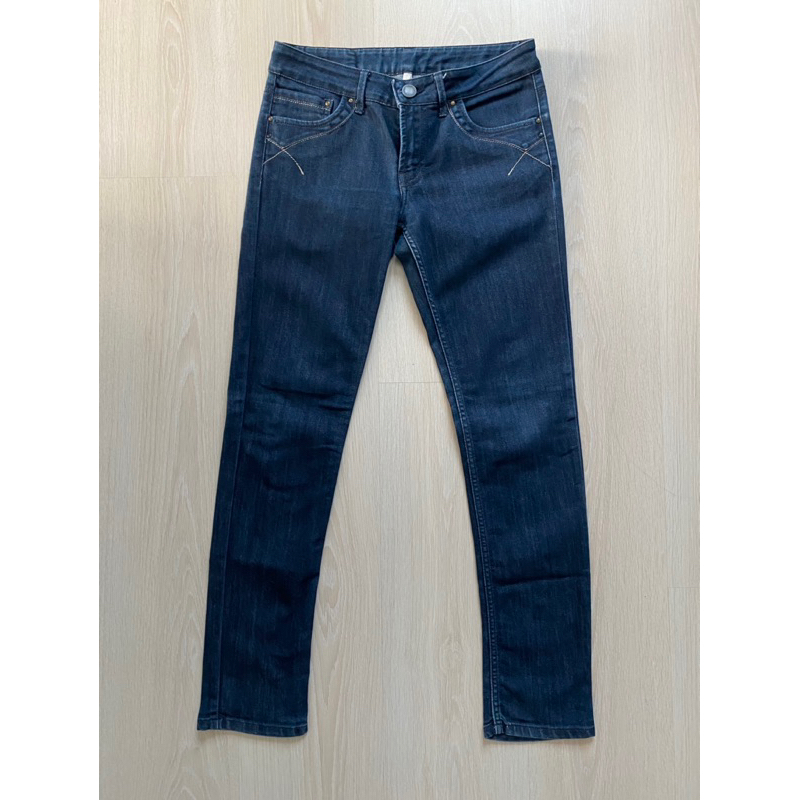 [Used] กางเกงยีนส์ Skinny Jeans แบรนด์ Hara ของแท้ 💯 สียีนส์เข้มสวยมาก ผ้าดีมาก ยืดได้นิดหน่อย เอว 2