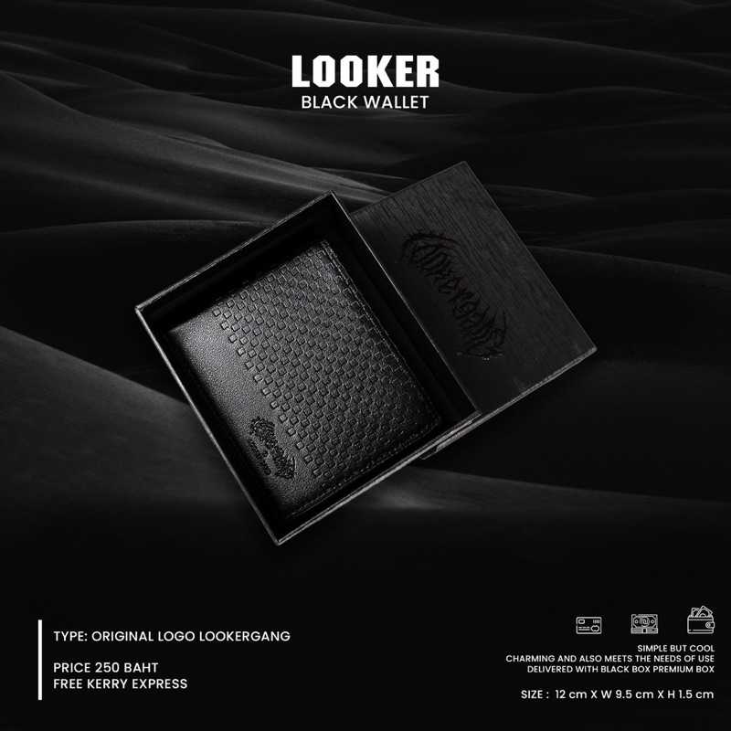 LOOKER BLACK WALLET  กระเป๋าสตางค์หนังPU พร้อมกล่อง