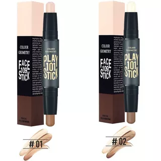 ปากกาเน้นข้อความเงาแท่งคู่หัวบรอนเซอร์สมูทคอนทัวร์Highlighter Shadow Sticks Double Head Bronzer Smooth Contour Cream