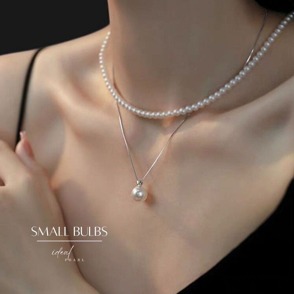 iDEAL สร้อยคอมุก Small Bulbs สร้อยมุก สร้อยเงิน925 สร้อยไข่มุก สร้อยคอเงิน Valentine ของขวัญ