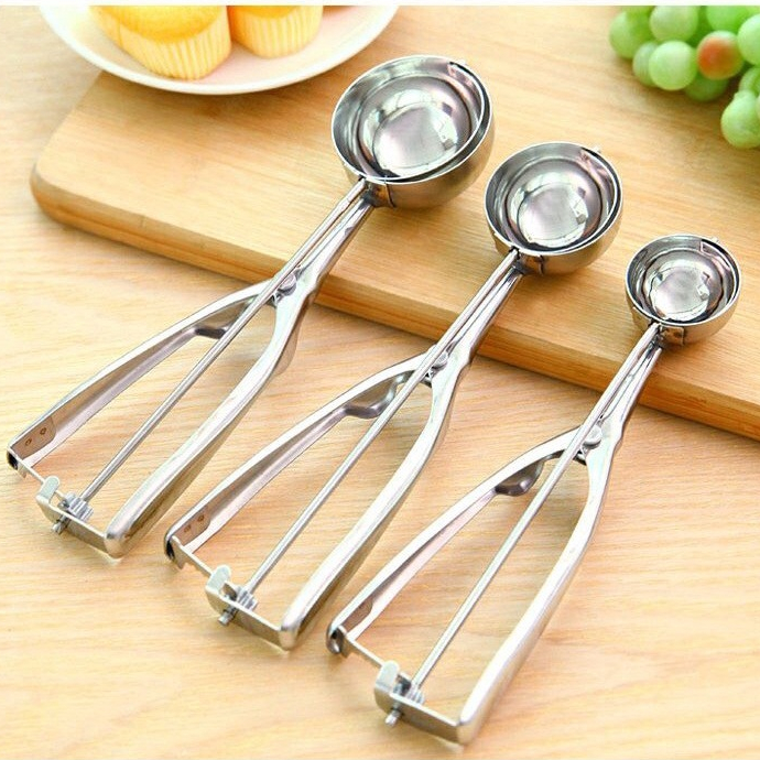 New ที่ตักไอศครีมสแตนเลส มี 3 ขนาดให้เลือกซื้อ ที่ตักไอติม ที่ขูดไอศครีม Ice Cream Scoop #C166