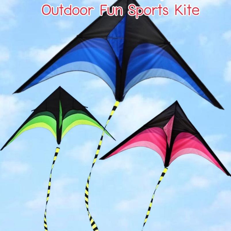 New ของเล่น ว่าว(Kite)แฟนซีลายสามเหลี่ยมสีรุ้ง ต้อนรับลมร้อน คละสี ขนาด 1.6ม.เล่นได้ทั้งผู้หญิงและผู้ชาย พร้อมส่ง#A155
