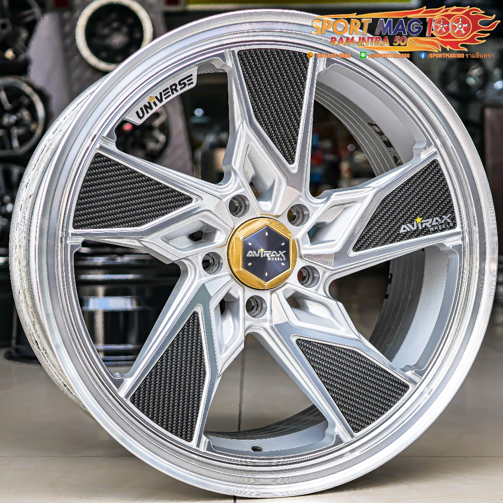 ล้อแม็กมือสอง AVIRAX UNIVERSE 5รู114 ET25 ซิลเวอร์ 8.5-18นิ้ว (ราคา 4วง)