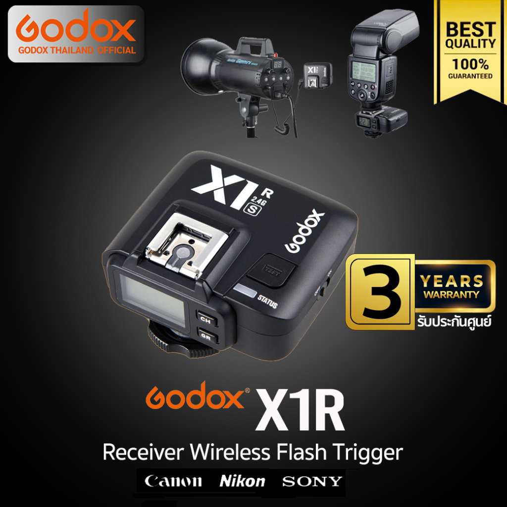 Godox Trigger X1R Receiver ตัวรับสัญญาณทริกเกอร์ 2.4GHz ใช้ได้กับ X1T, X2T, X3, XT32, Xpro, XProII -ประกันศูนย์ Godox3ปี