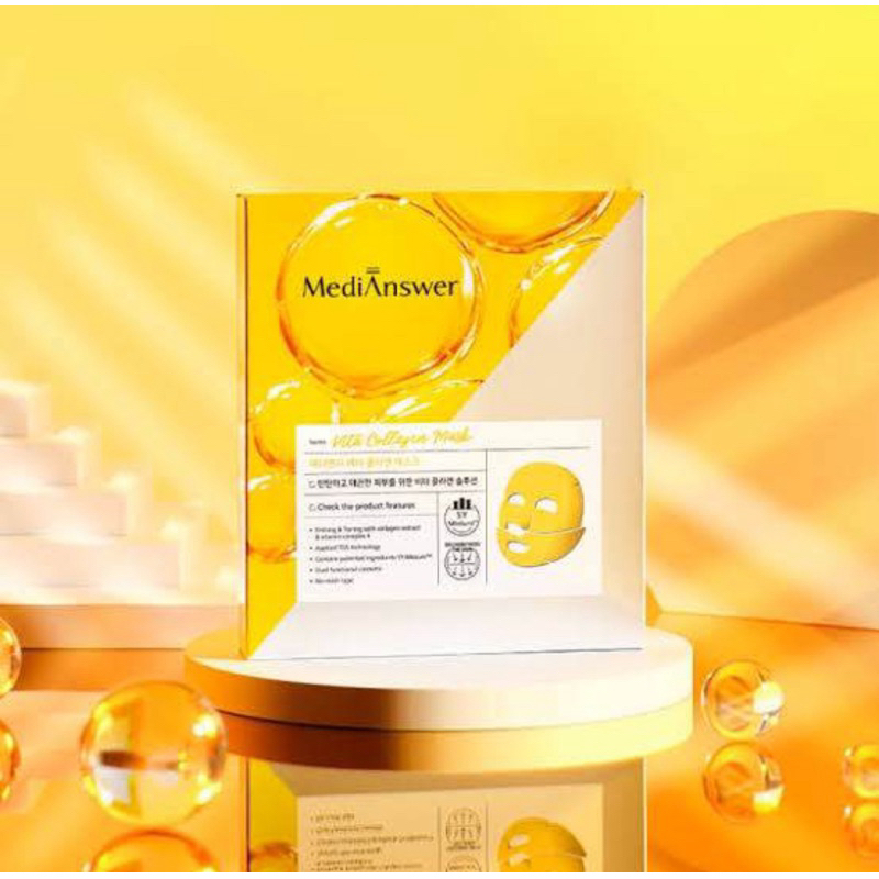 MediAnswer Vita Collagen Mask สำหรับผิวหมองคล้ำ เน้นผิวกระชับและกระจ่างใส