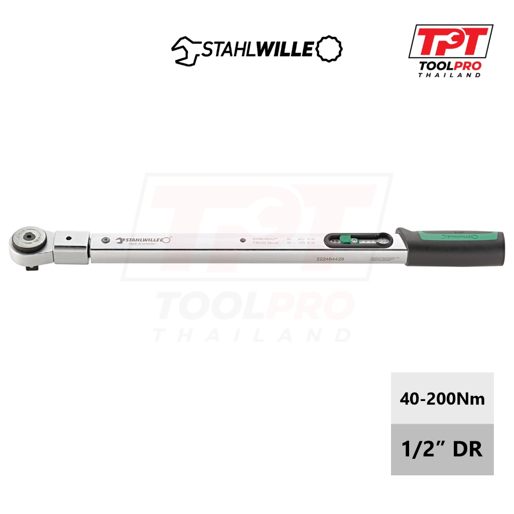 Stahlwille ประแจปอนด์ MANOSKOP, 1/2", 40-200Nm, Quick Torque Wrench, 730R/20  (96504020)