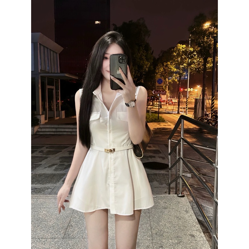 มินิเดรสปลายพริ้ว (ได้เข็มขัดด้วยจ้า)