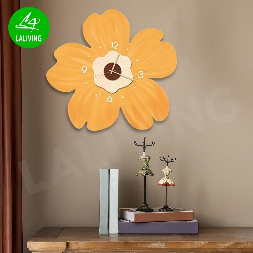 นาฬิกาแขวน นาฬิกาติดผนัง ทรงดอกไม้ เข็มเดินเรียบ ไร้เสียง ประหยัดถ่าน ของตกแต่งบ้าน ขนาด30-40cm - รูปที่ 5