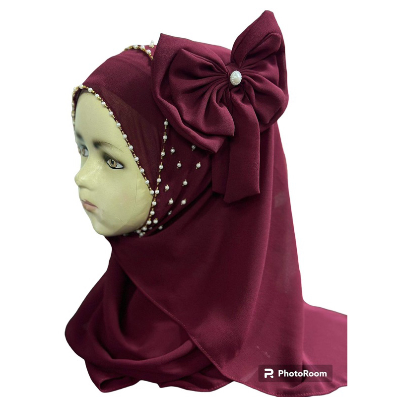 ผ้าคลุมชีฟองปักมุกคริสตัลเด็ก💖✨🍭 งานเย็บสำเร็จ โบว์สามารถแกะติดได้