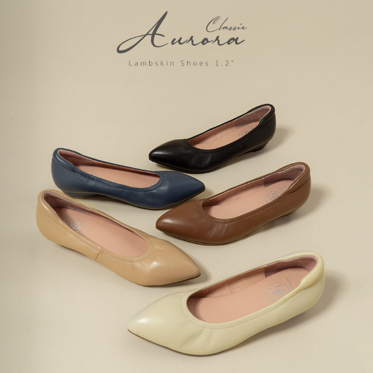 [ LoveGood ] Aurora Classic รองเท้าคัชชู หนังแกะแท้อย่างดี ใส่นิ่มสบาย ส้น 1.2"  หัวแหลม ใส่แล้วขาดูเรียวยาว