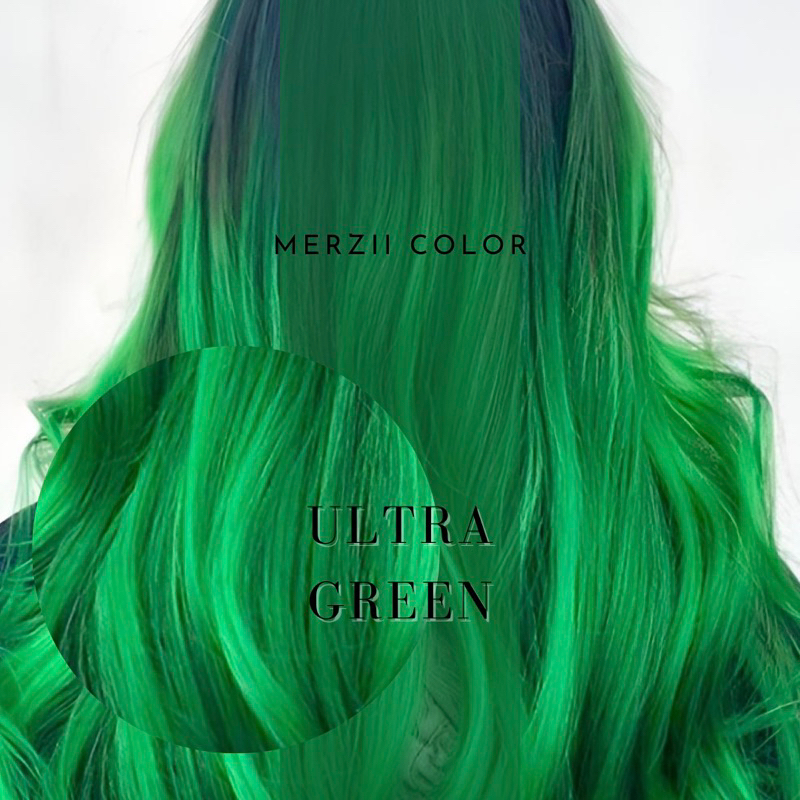 MERZii Color สีเขียวเข้ม Ultra green (พื้นผมระดับ6หรือ10)