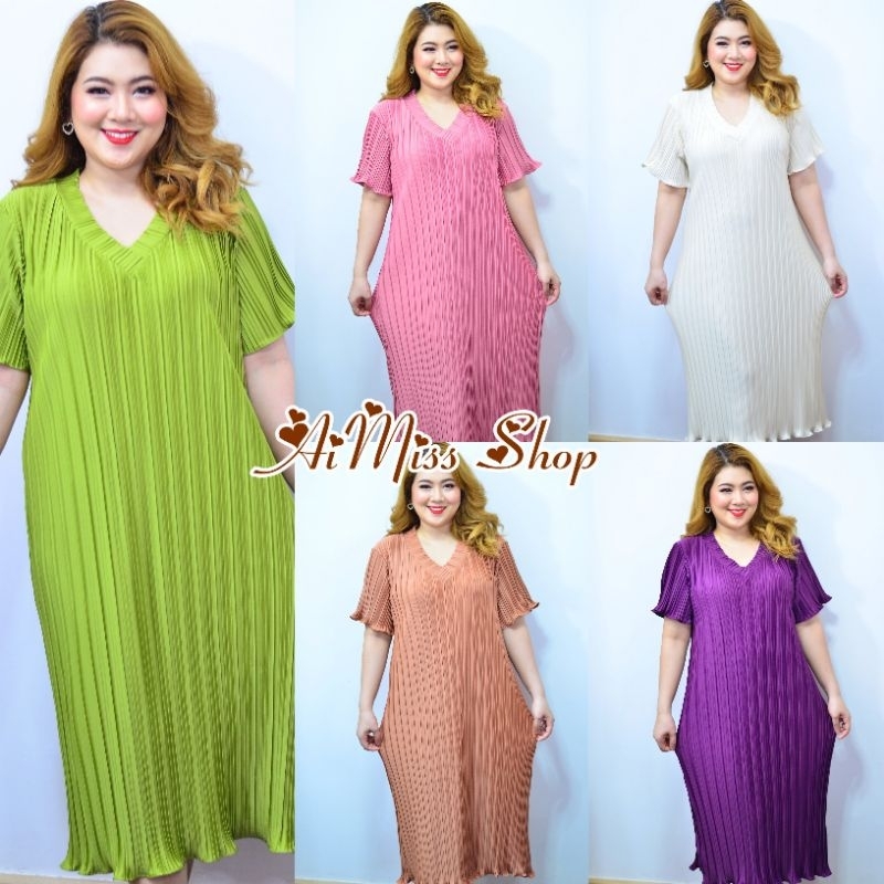 AiMiss Shop รหัส MN4 เดรสยาวสาวอวบ เสื้อผ้าคนอ้วน ชุดสาวอวบ เดรสใส่ออกงานสวยๆ