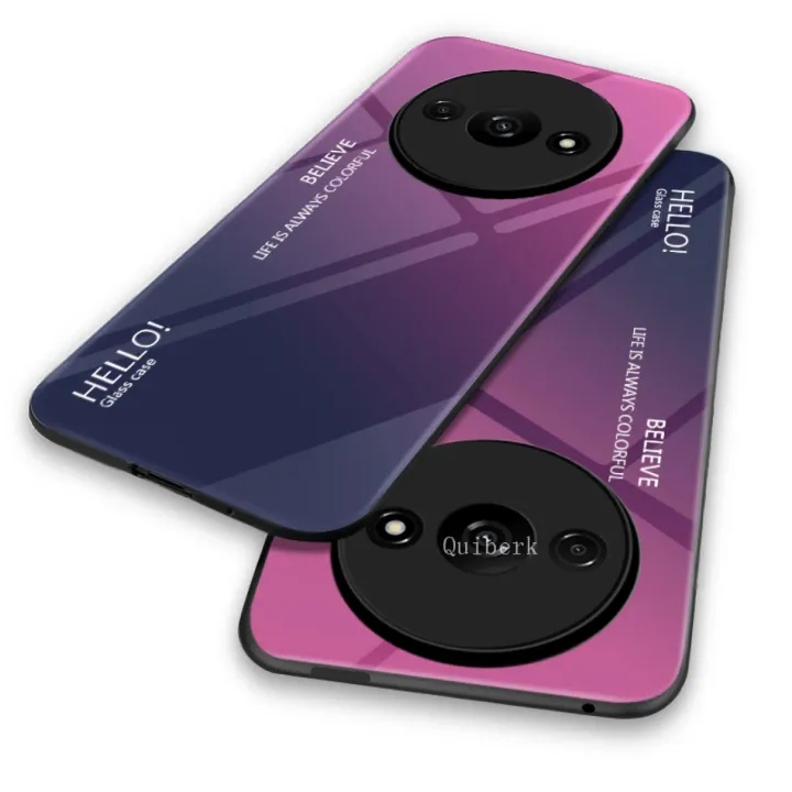 [ส่งจากไทย] Case สำหรับ Redmi A3 เคสกระจกสองสี เคสเงาไล่สี เคสโทรศัพท์