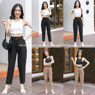 รุ่น A2 กางเกงขากระบอกเล็ก หูคู่รุ่นใหม่ ผ้าไอวี่&ผ้าเปเป้ S-2XL ป้าย SMSHOP พร้อมส่ง
