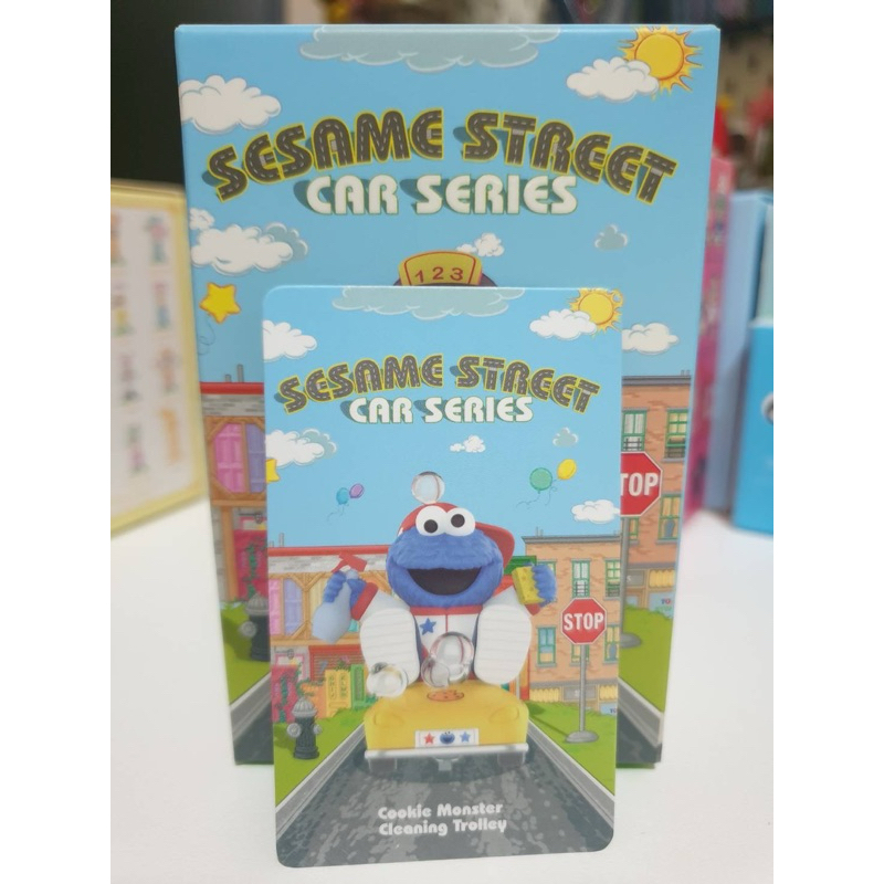 [พร้อมส่ง] Popmart Sesame Street Car Series : Cookie Monster Cleaning Trolley