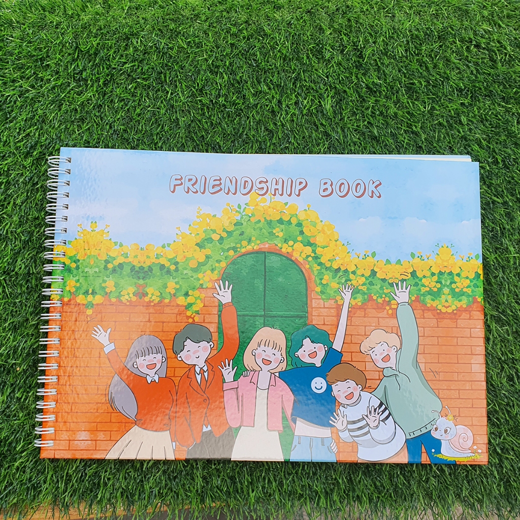 สมุดเซ็น FRIENDSHIP BOOK สำหรับอวยพรบันทึกกับเพื่อนๆ ขนาดสมุดA4 พร้อมส่ง