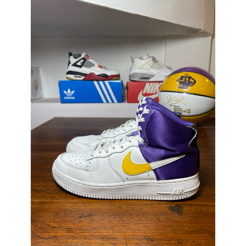 รองเท้าไนกี้ Nike Air Force 1 One High 07 LV8 "Lakers" White Purple  ไซส์ 41/26 มือสอง