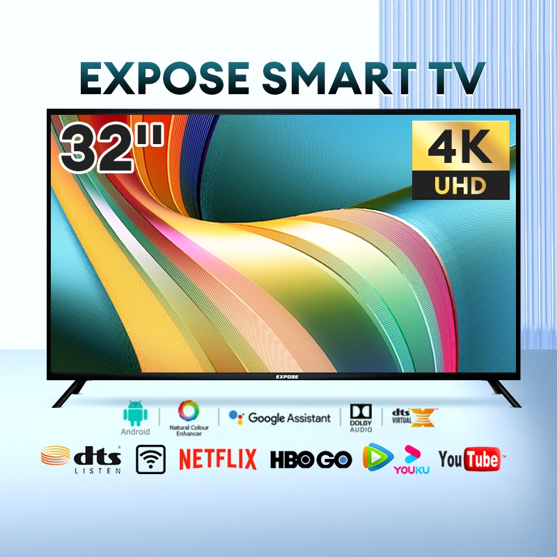 TVCombo ทีวี 65นิ้ว สมาร์ททีวี 55นิ้ว 4K ระบบ android12 tv led smart tv youtube NETFLIX Goolgle Play Store LINE TV