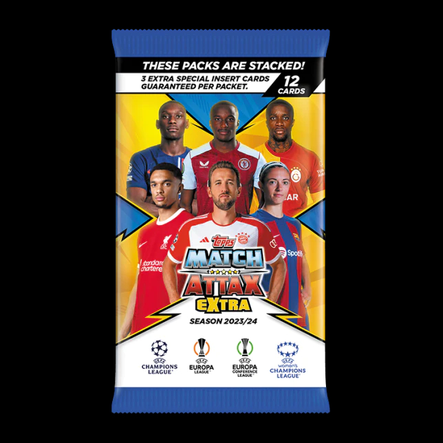 (ของแท้ 100%) การ์ดฟุตบอลแมตช์แอทแทค Topps Match Attax 23/24 Extra รุ่น 12 การ์ด
