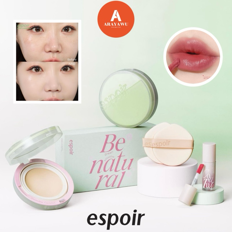 (✅แท้/พร้อมส่ง) 🌸 ESPOIR PROTAILOR BE NATURAL GREEN BLOSSOM EDITION คุชชั่น แถมลิป แถมพัฟ