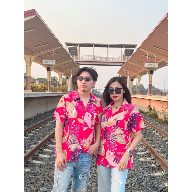 เสื้อฮาวายลายดอกสไตร์วินเทจ