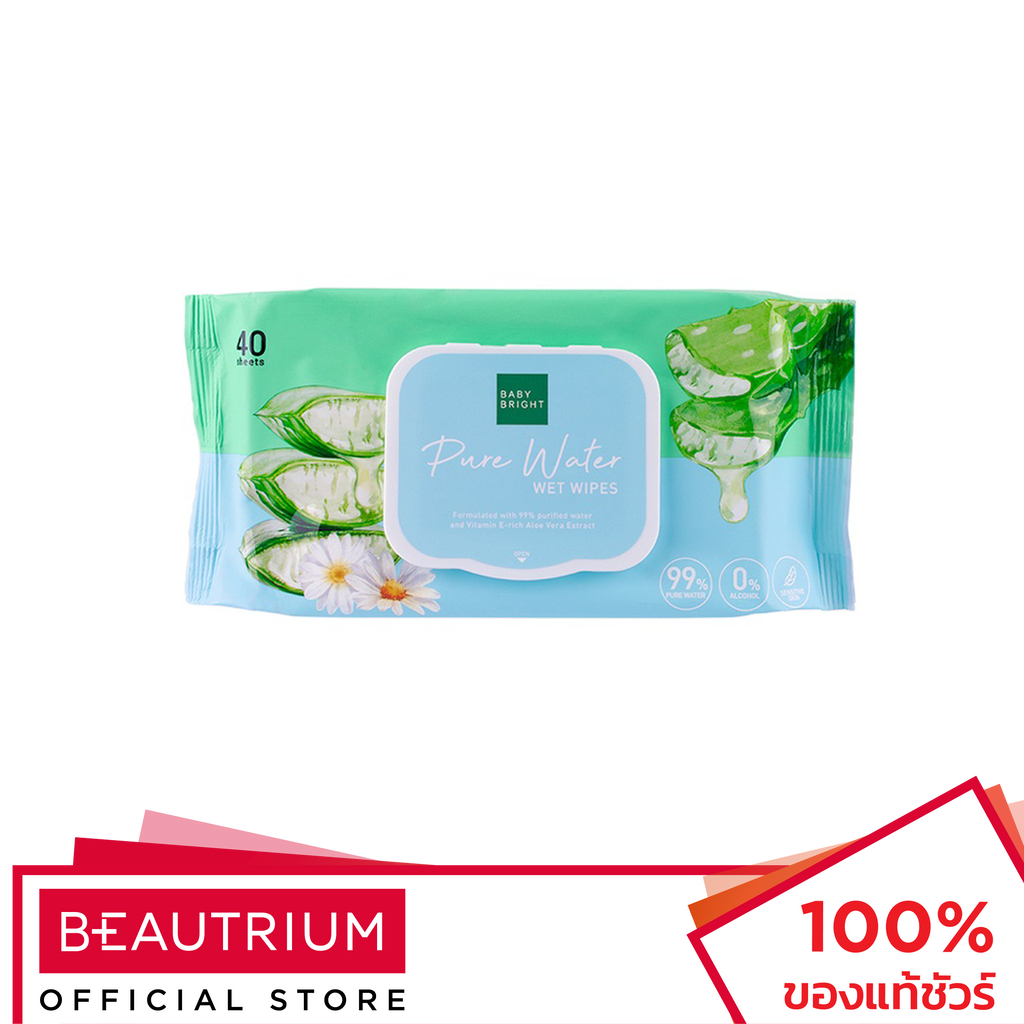 BABY BRIGHT Pure Water Wet Wipes ทิชชู่เปียก 40 sheets