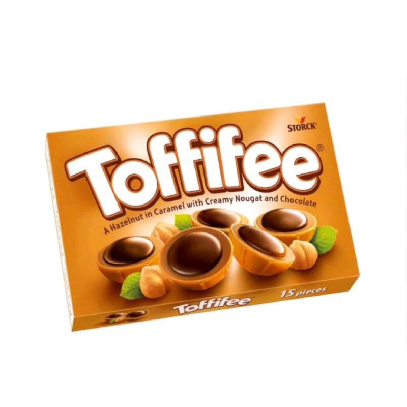 Toffifee Chocolate Caramel เฮเซลนัทเคลือบครีมคาราเมลท็อปช็อคโกแลตครีมมี