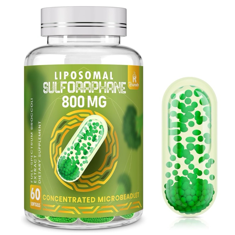 [ROSMOLO]❇️LIPOSOMAL SULFORAPHANE 800 MG ( สารสกัดจากบรอกโคลี แบบเต็มสเปกตรัม ) ( 60 ซอฟ์ทเจล )