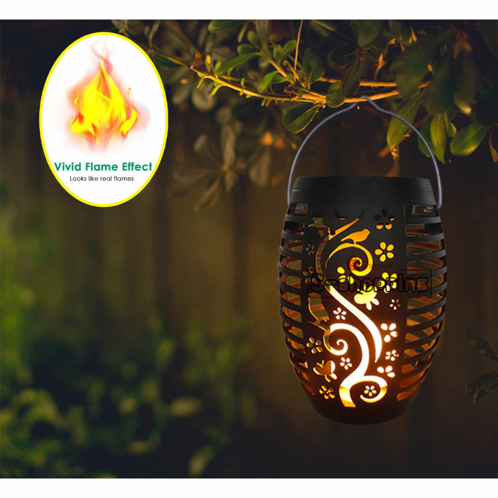 HY-14LED เปลวไฟ ไฟโซล่าเซลล์ 3โหมด Solar light 14 LED โคมไฟ แขวนหน้าบ้าน เพิ่มความสวยงาม