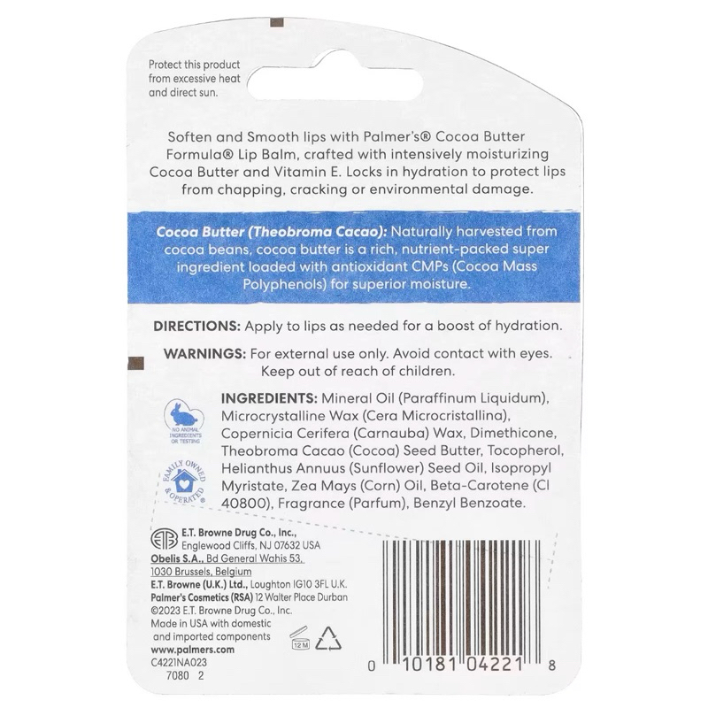 🐤Palmer’s ลิปบาล์ม ลิปมัน บาล์มอเนกประสงค์ สูตรโกโก้บัตเตอร์/ น้ำมันมะพร้าว เพิ่มความชุ่มชื้นพิเศษ แบรนด์แท้ 🇺🇸 - รูปที่ 2