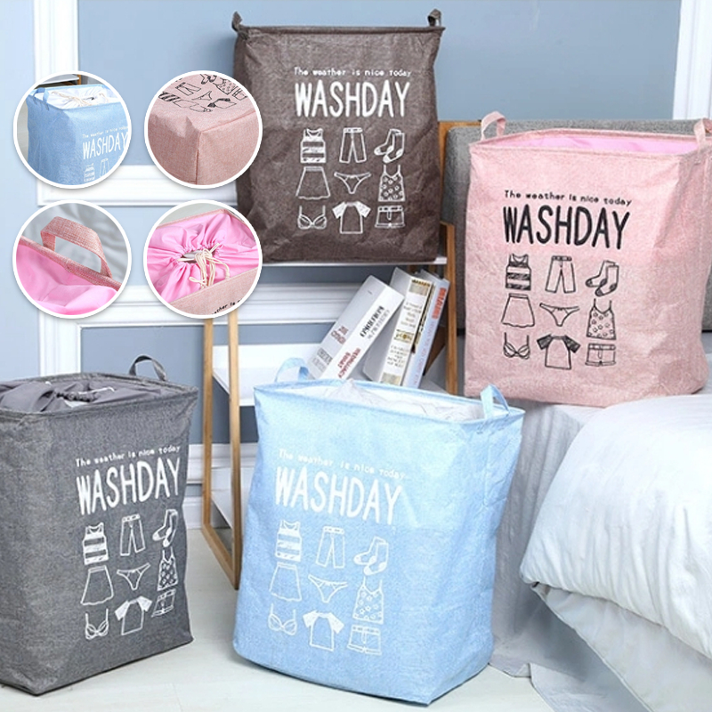 #TH23 / basket XL (100L) ตะกร้ากันน้ำ ตะกร้าเก็บของ ตะกร้าผ้า กระสอบผ้า ถุงเก็บผ้า ปากถุงสามารถปิดได้