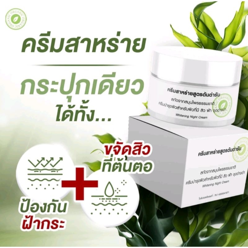 ครีม​สาหร่าย​เเท้💯%สูตร​ต้น​ต​ำ​ห​รับ​สูตร​เข้มข้น​[1ตลับ]