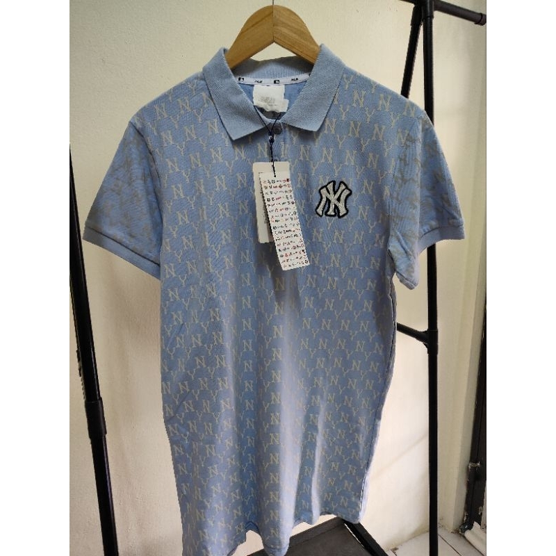 MLB 🌈💝 NY LOGO DRESS🩵💙 เดรสงานปัก คอปก สวยมาก💯🔥🔥