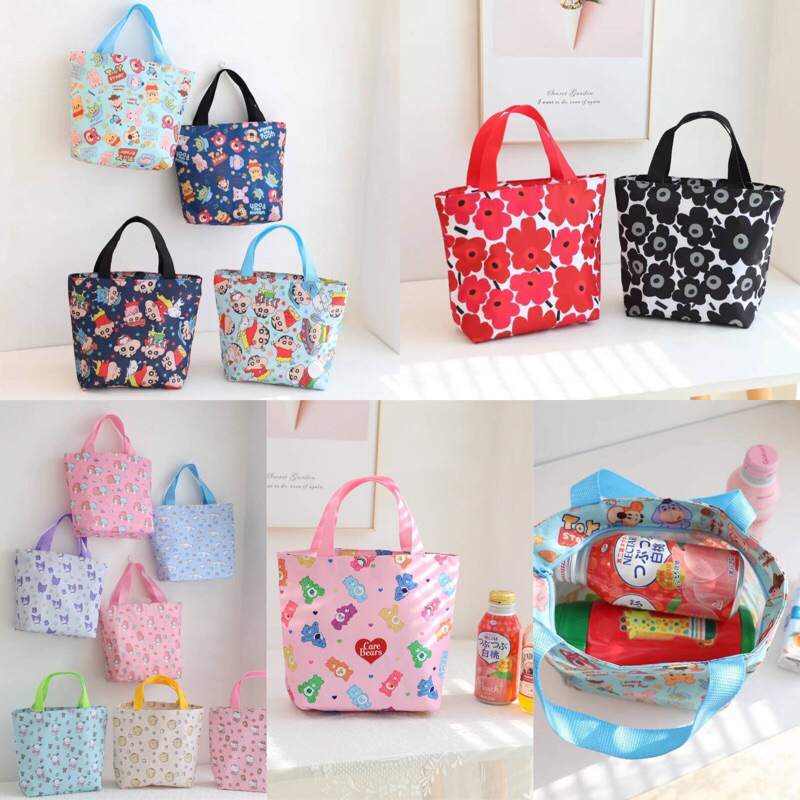กระเป๋าใส่กล่องข้าว กระเป๋าใส่ของจุกจิก Sanrio มีซิป ผ้ากันน้ำ