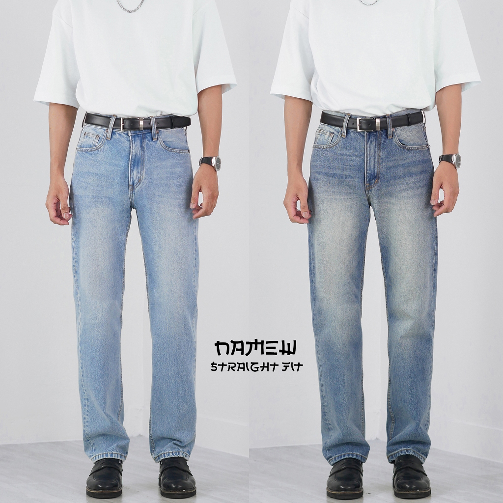 NAMEW Straight Fit Jeans กางเกงยีนส์ทรงกระบอกเล็ก 3 สี