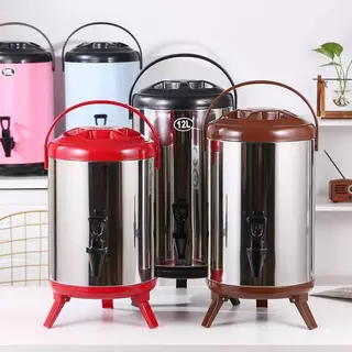 ถังพักชาสแตนเลส คูลเลอร์เก็บเครื่องดื่มแบบมีก๊อก เก็บอุณหภูมิ ร้อน-เย็น Cooler tank tea