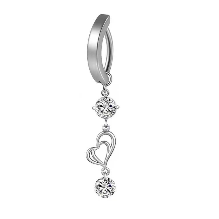 จิวสะดือ Long Round Pendant Belly Ring Women Piercing Body Jewelry Party Jewelry - รูปที่ 4