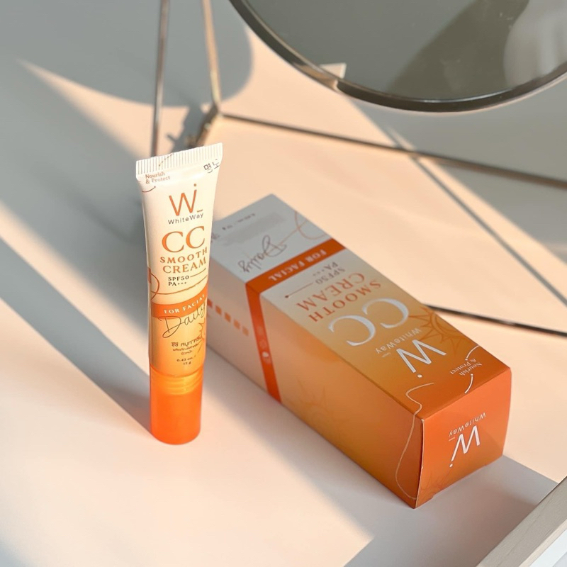 ไวท์เวย์ ซีซี สมูท ครีม WhiteWay CC Smooth Cream SPF 50 pa+++ 10 กรัม กันแดดไวท์เวย์